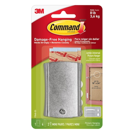 Command 3M Command Silver Picture Hanger 8 lb 1 pk 17048-ES
